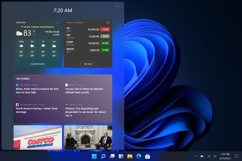 Features of Windows 11: Widgets