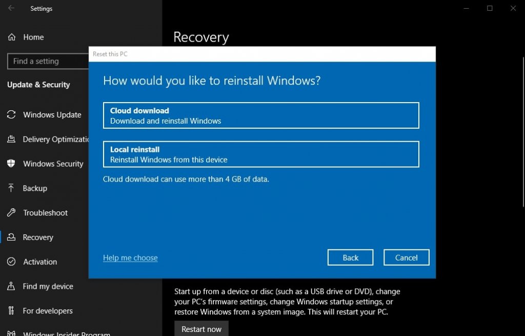 How To Factory Reset Windows 10